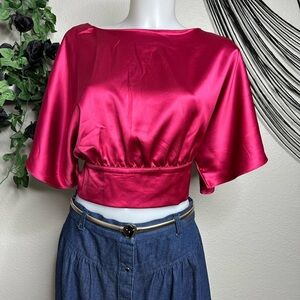 Lulu’s Elegant Pink Satin Women's Top